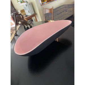 Vintage deLee Mid Century Curved Pink And Black Bowl